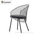 Steel dining chair mesh design